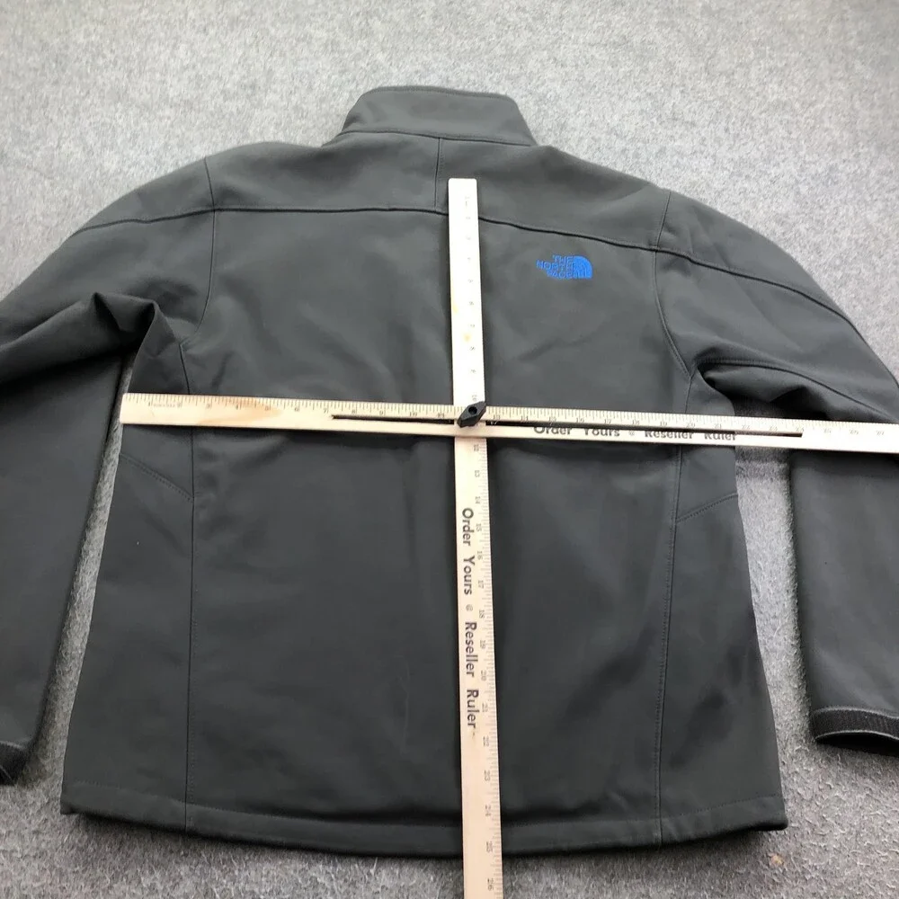 The North Face Jacket Mens Medium Gray Softshell Fleece Full Zip Hiking Outdoor